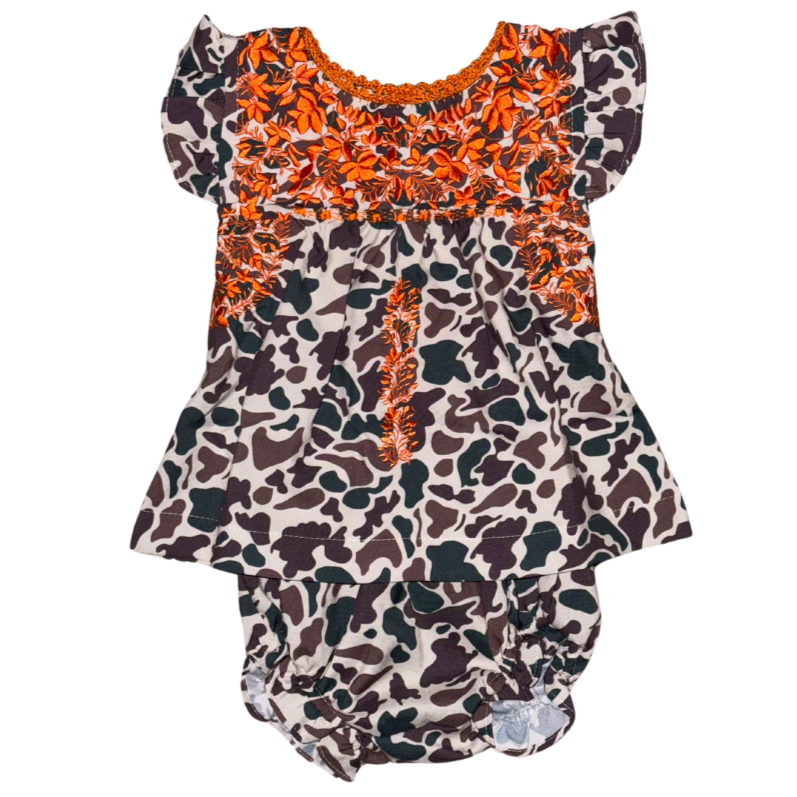 New Camo & Orange Bloomer Set