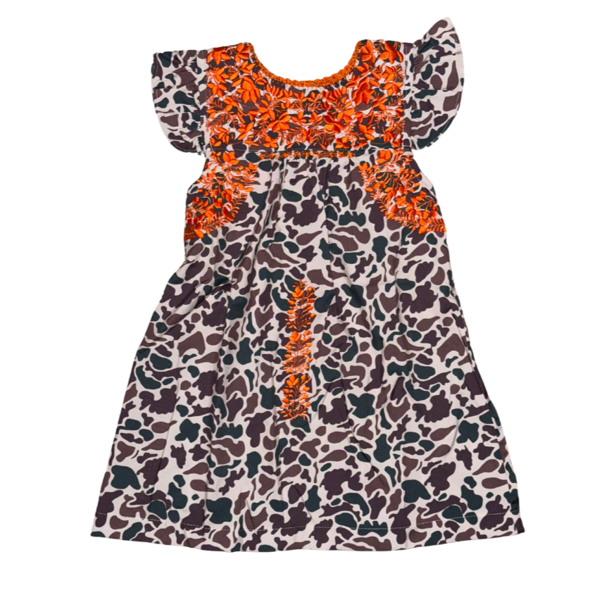 open lace back dress New Camo & Orange Dress 8