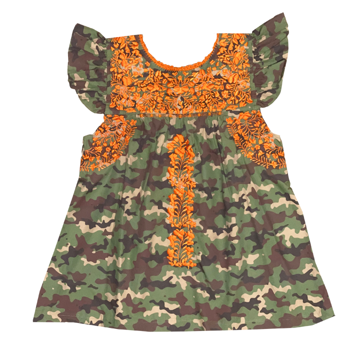 Orange 2024 camouflage dress